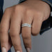 [A Women wearing Baguette Diamond Wedding Band]-[Ouros Jewels]