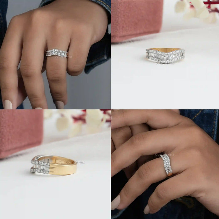 [Collage of Lab Diamond Wedding Band]-[Ouros Jewels]