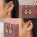 [Collage of Round and Baguette Diamond Drop Earrings]-[Ouros Jewels]