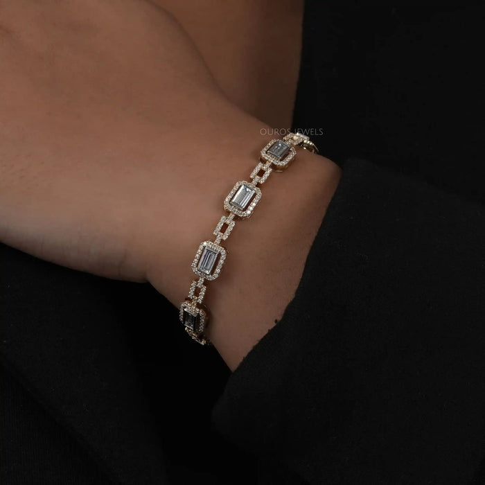 [Baguette and Round Cut Tennis Bracelet]-[Ouros Jewels]