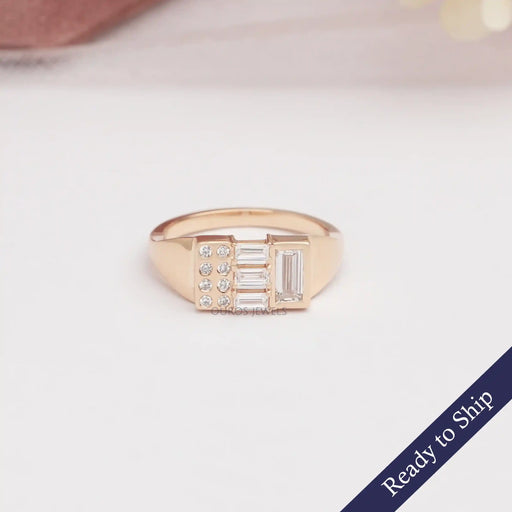 [Baguette Cut Lab Grown Diamond Ring]-[Ouros Jewels]