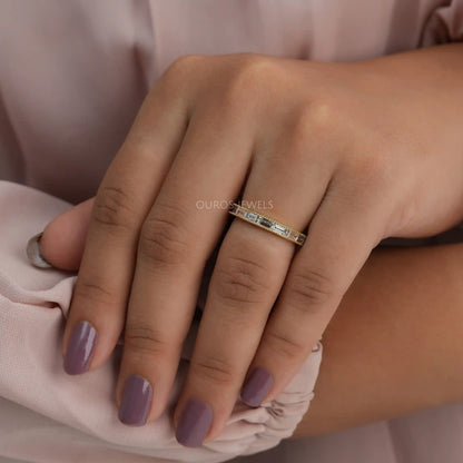 Baguette Cut Lab Grown Diamond Full Eternity Wedding Band