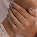 [A Women wearing Baguette Diamond Eternity Band]-[Ouros Jewels]