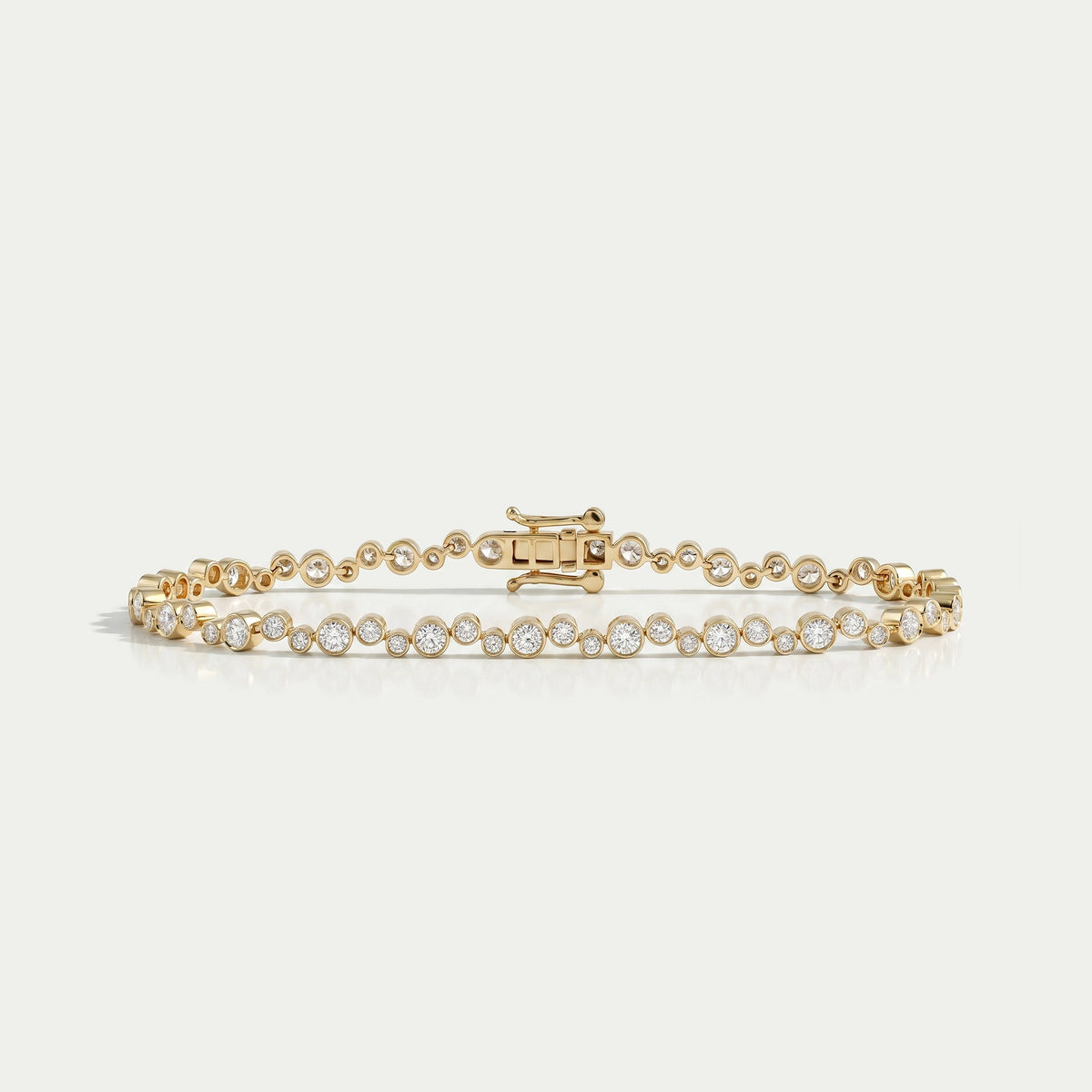 Bezel Set Bubble Diamond Tennis Bracelet Bracelet