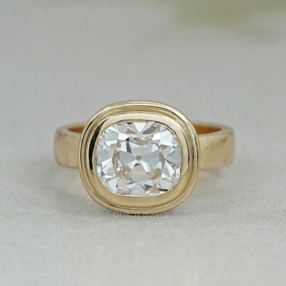 Old Mine Cushion Cut Bezel Set Ring Rings
