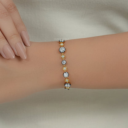 OEC Round Lab Diamond Black Coated Bracelet Bracelet