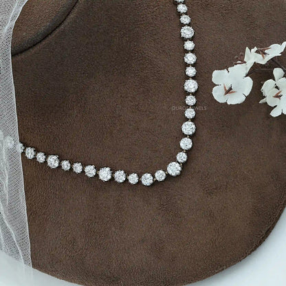 OEC Round Lab Diamond Tennis Necklace