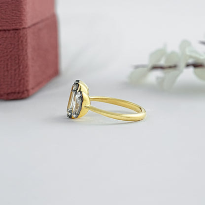 Old Mine Lab Diamond Toi Et Moi Engagement Ring