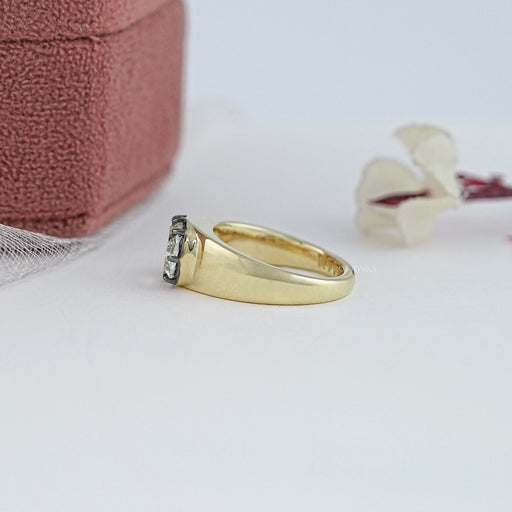 East West Step Cut Cushion Lab Diamond Solitaire Ring Ring