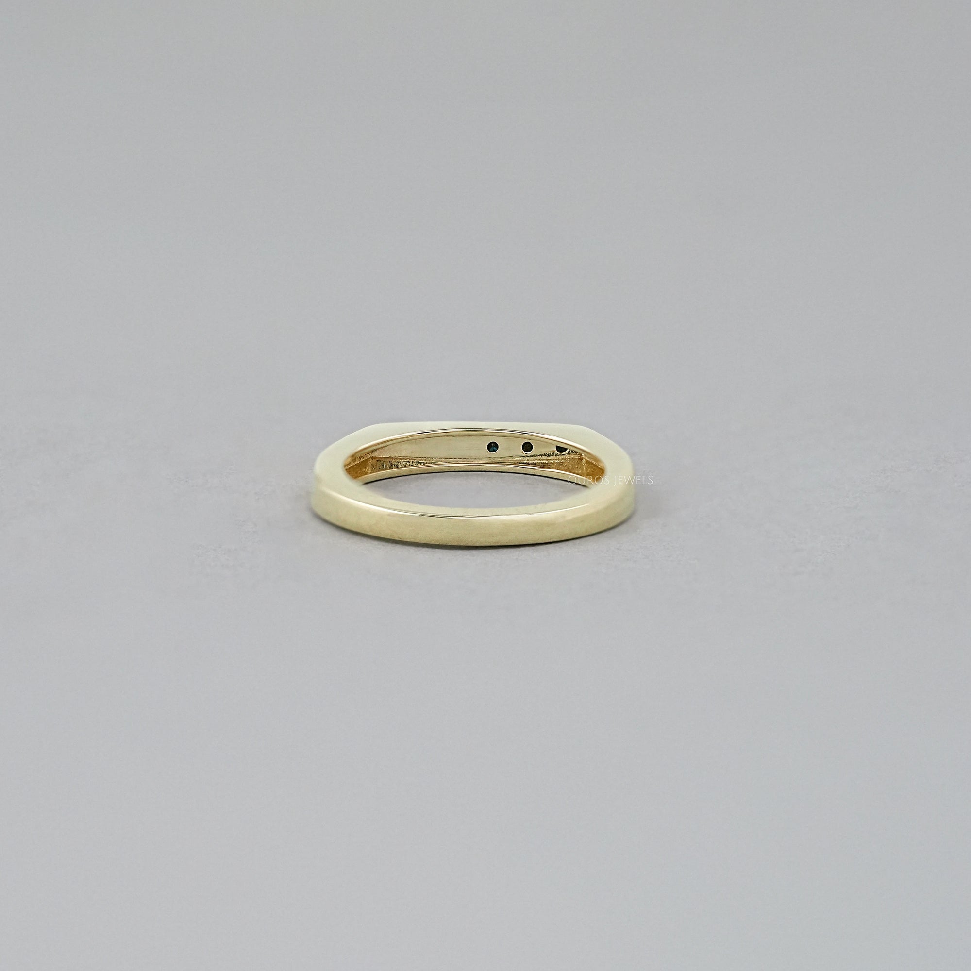 Black Round Diamond Flush Set Signet Ring
