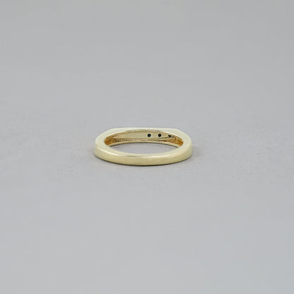 Black Round Diamond Flush Set Signet Ring