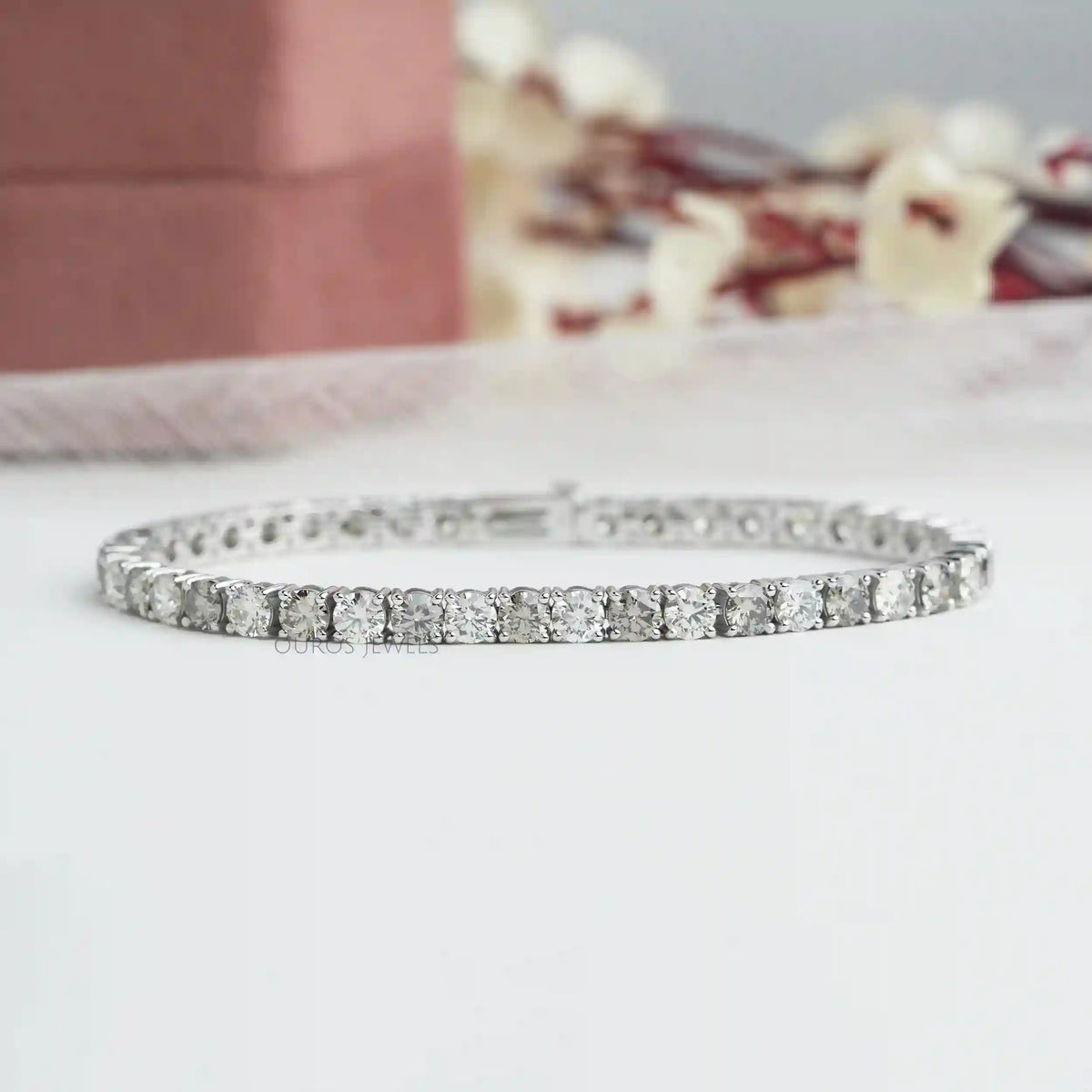 3.80 MM Fancy Color Round Cut Diamond Tennis Bracelet Black_EF VS Bracelet