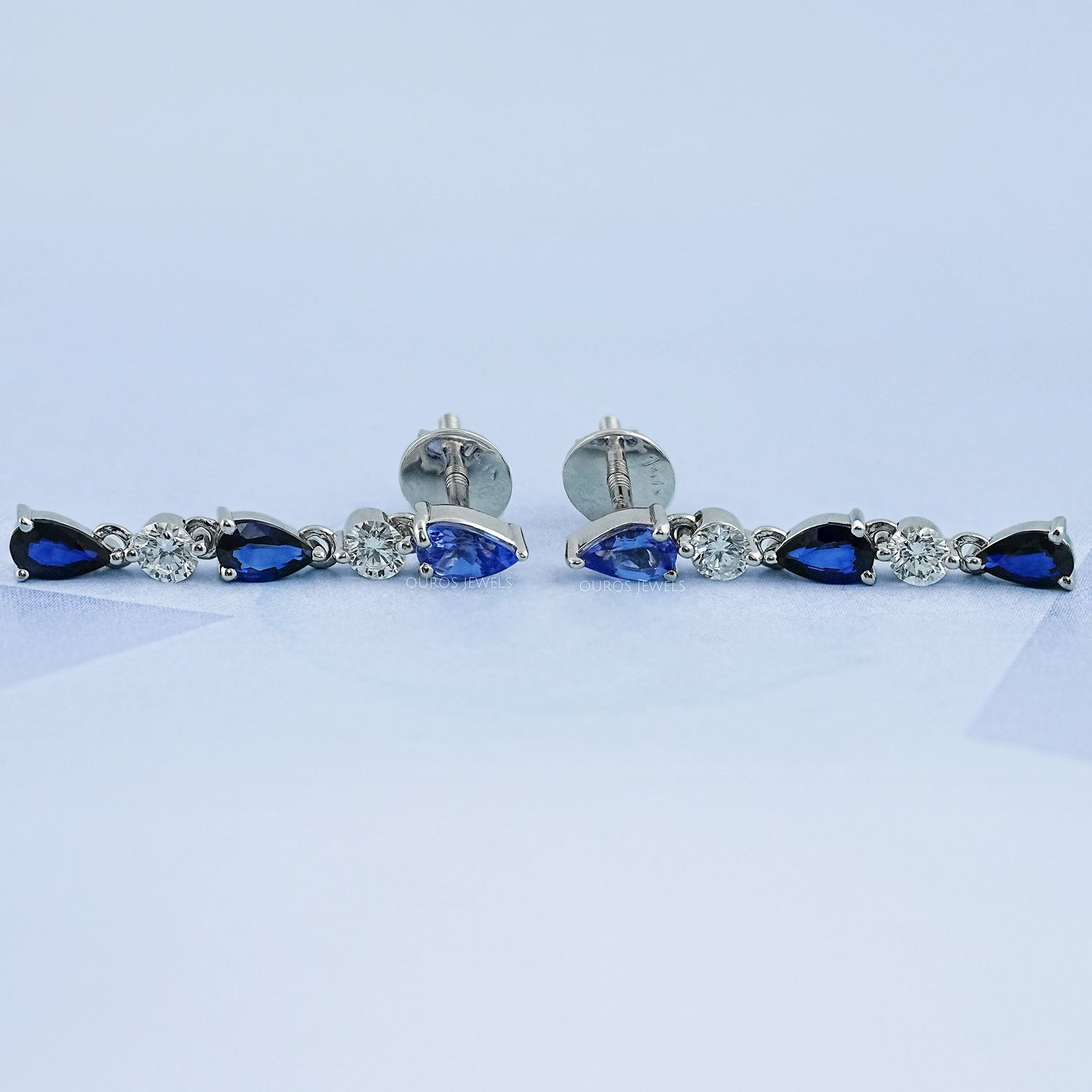 Blue Pear Cut Gemstone Drop Dangle Earrings Earring