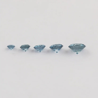 Colored Blue Round Cut Lab Diamond