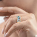 Blue And White Round Cut Lab Diamond Wide Band Rings