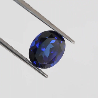 Blue Sapphire Oval Cut Lab Grown Gemstone Loose