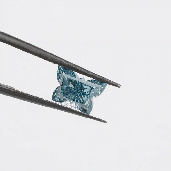 [Blue Butterfly Cut Loose Diamond]-[Ouros Jewels]
