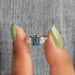 Blue Emerald Three Stone With Half Moon Cut Ring Ring