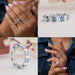 [Collage of Blue Oval Lab Diamond Eternity Band]-[Ouros Jewels]