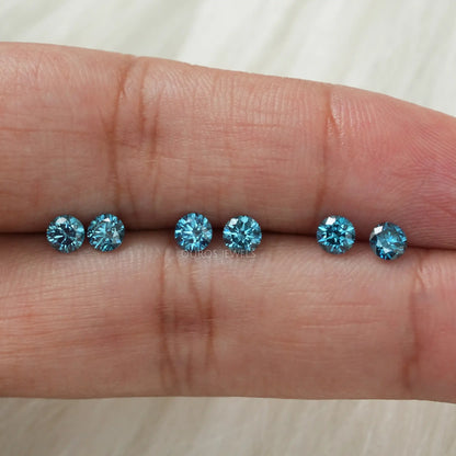 Blue Round Cut Lab Grown Diamond Loose