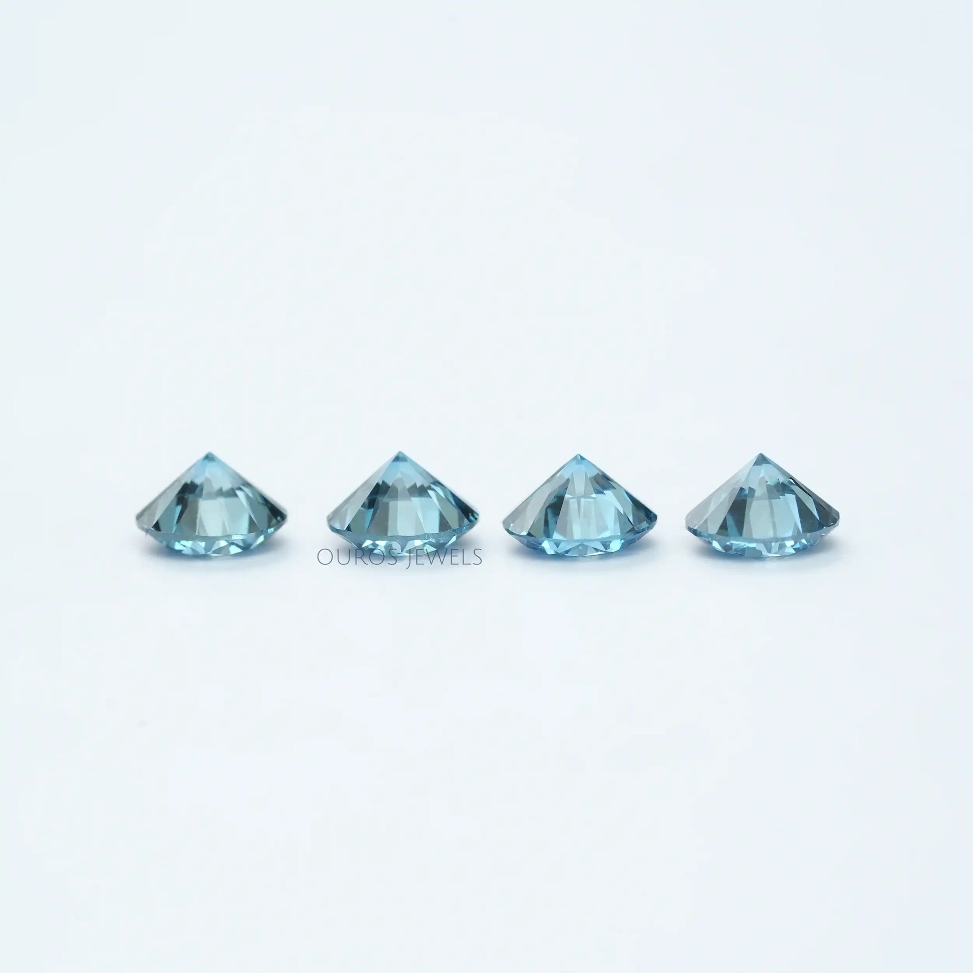 Blue Round Cut Lab Grown Diamond Loose