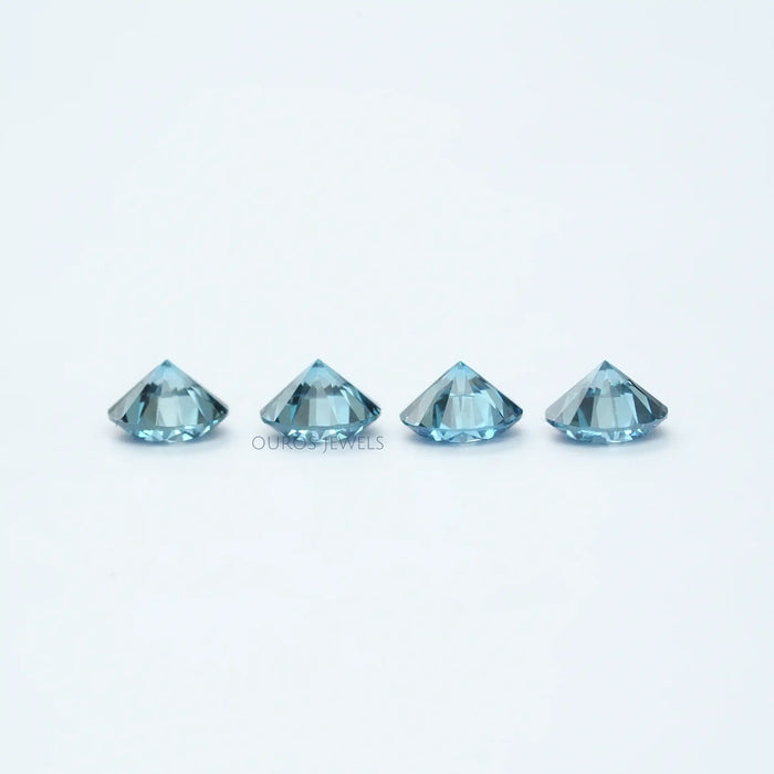 [Back Side View Of Blue Round Cut Diamond]-[Ouros Jewels]