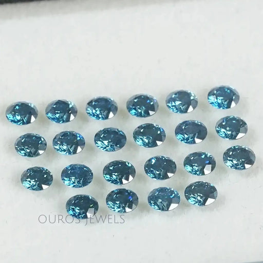 [Side View Of Fancy Blue Color Lab Diamond]-[Ouros Jewels]