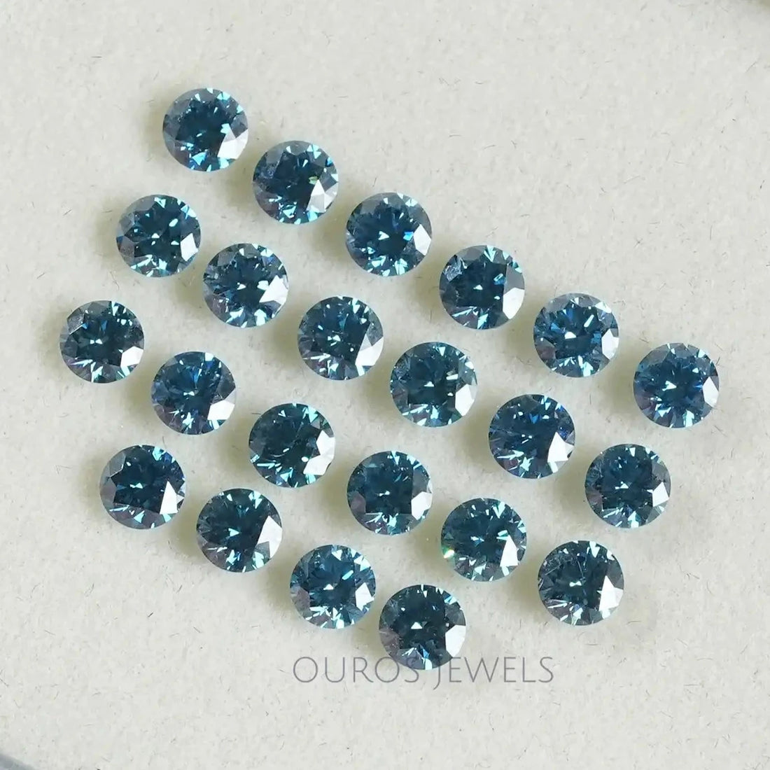 Blue Round Cut Lab Grown Diamond Loose