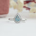 [Front View of Blue Round Lab Diamond Engagement Ring]-[Ouros Jewels]