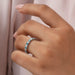 Blue Round Diamond Ring]-[Ouros Jewels]