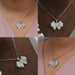 [Collage of Bow Shape Diamond Pendant]-[Ouros Jewels]