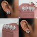[College of Bow Shape Round Cluster Diamond Earrings]-[Ouros Jewels]