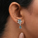 Blue Pear Diamond Cluster Drop Earrings Earrings