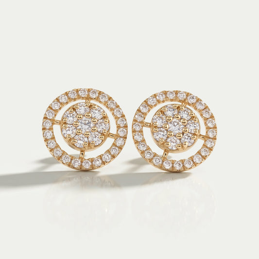 Brilliant Round Cut Lab Diamond Halo Stud Earrings Earring