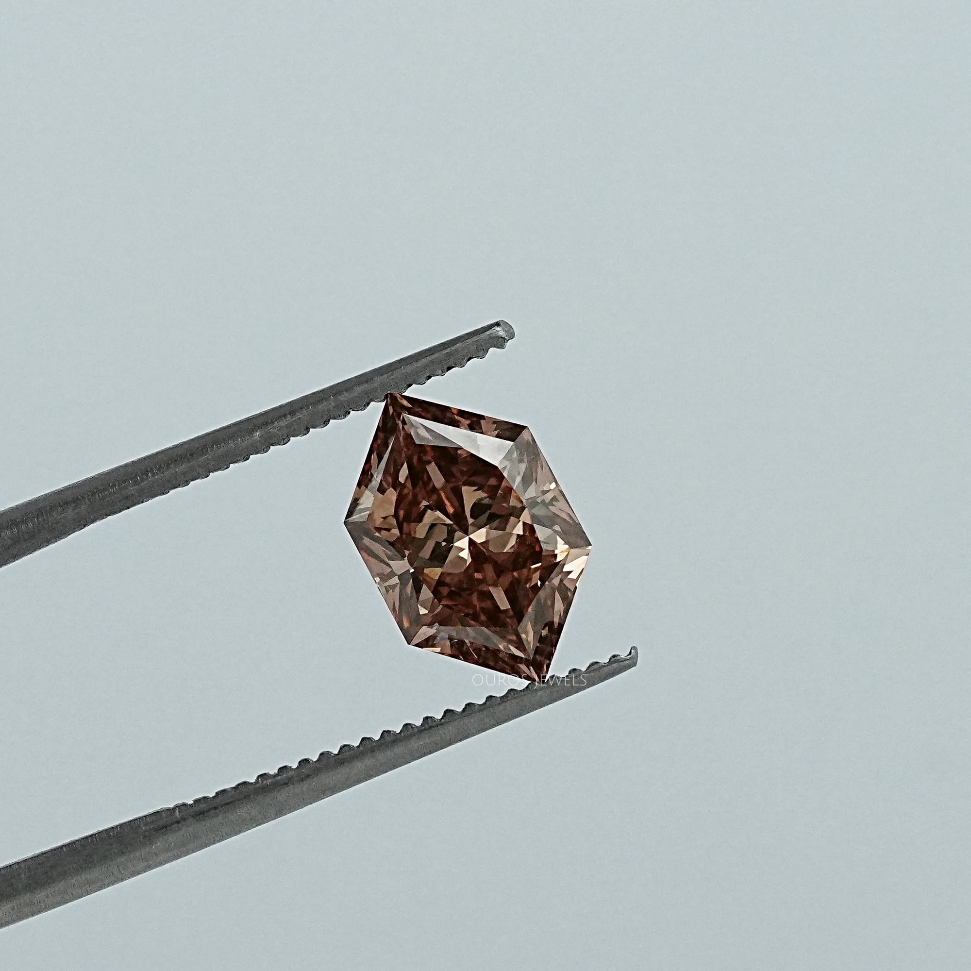 Champagne Elongated Brilliant Hexagon Lab Diamond Loose Loose