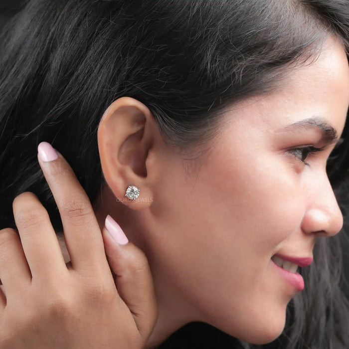 IGI Certified Round Lab Grown Diamond Stud Earrings