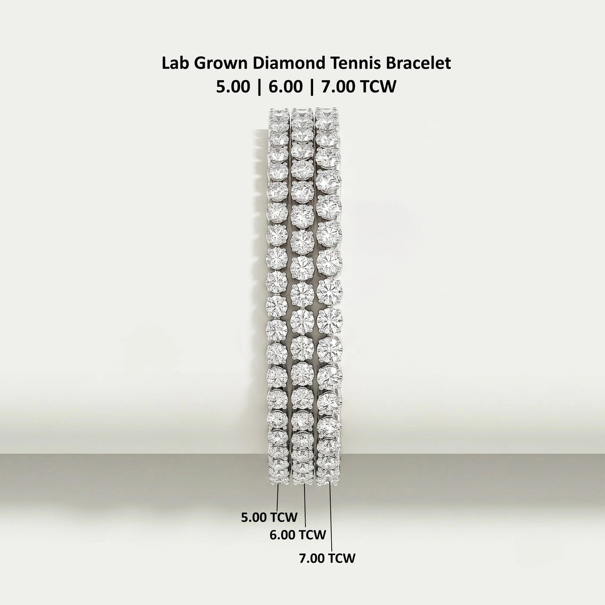 Round Diamond Tennis Bracelet in 5.00 | 6.00 | 7.00 TCW