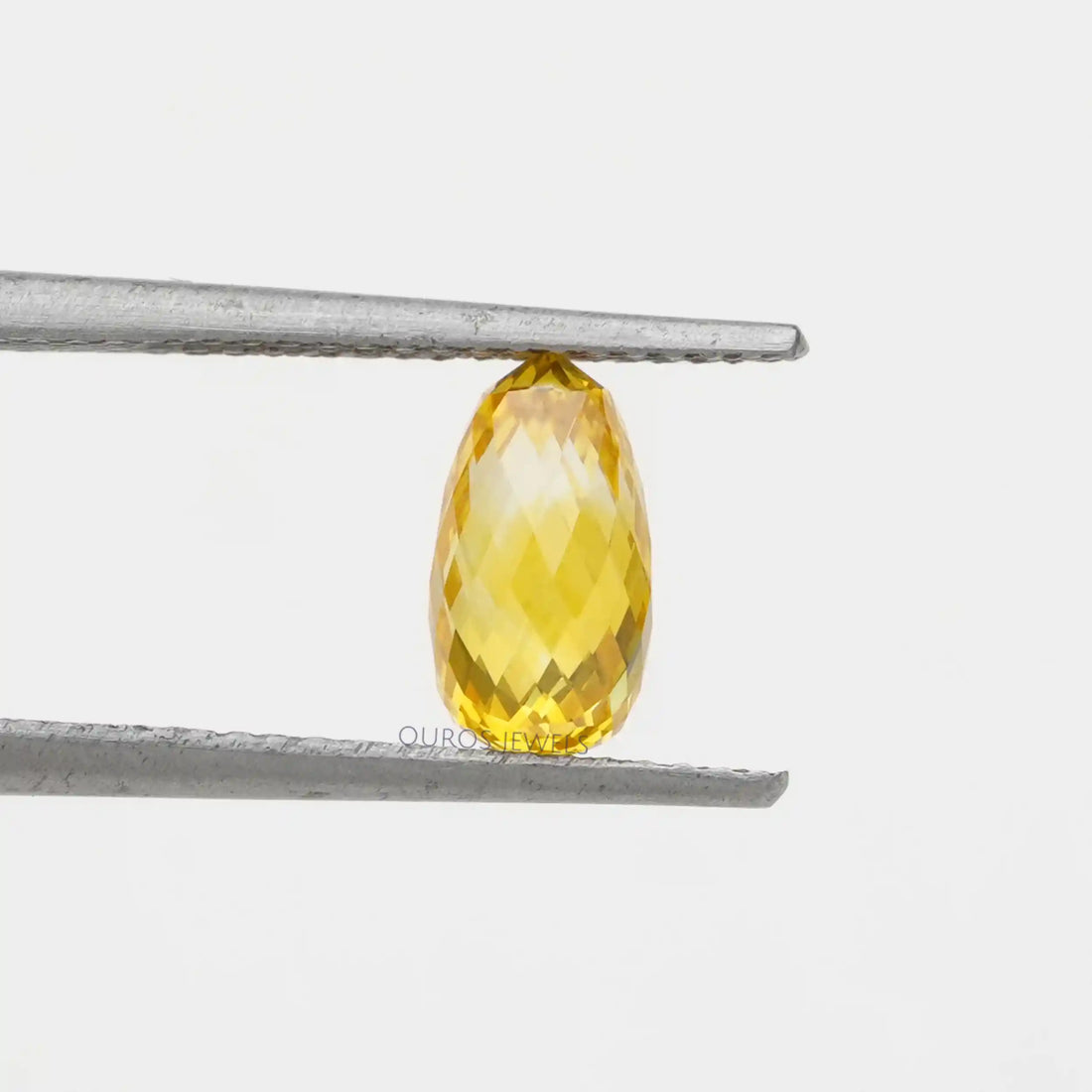 1.80 Carat Yellow Briolette Cut Lab Grown Diamond