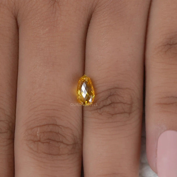 [Briolette Yellow Lab Grown Diamond]-[Ouros Jewels]