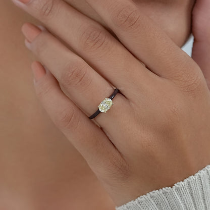 Brown Enamel Solitaire Lab Diamond Ring Ring