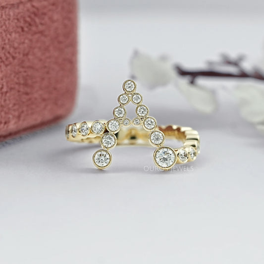 Bubble Round Lab Diamond Initial Ring Ring