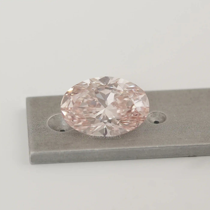 Loose Pink Oval Shape Diamond on Grey Pallete