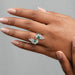Multi-Shape Lab Diamond and Emerald Bypass Ring Ring