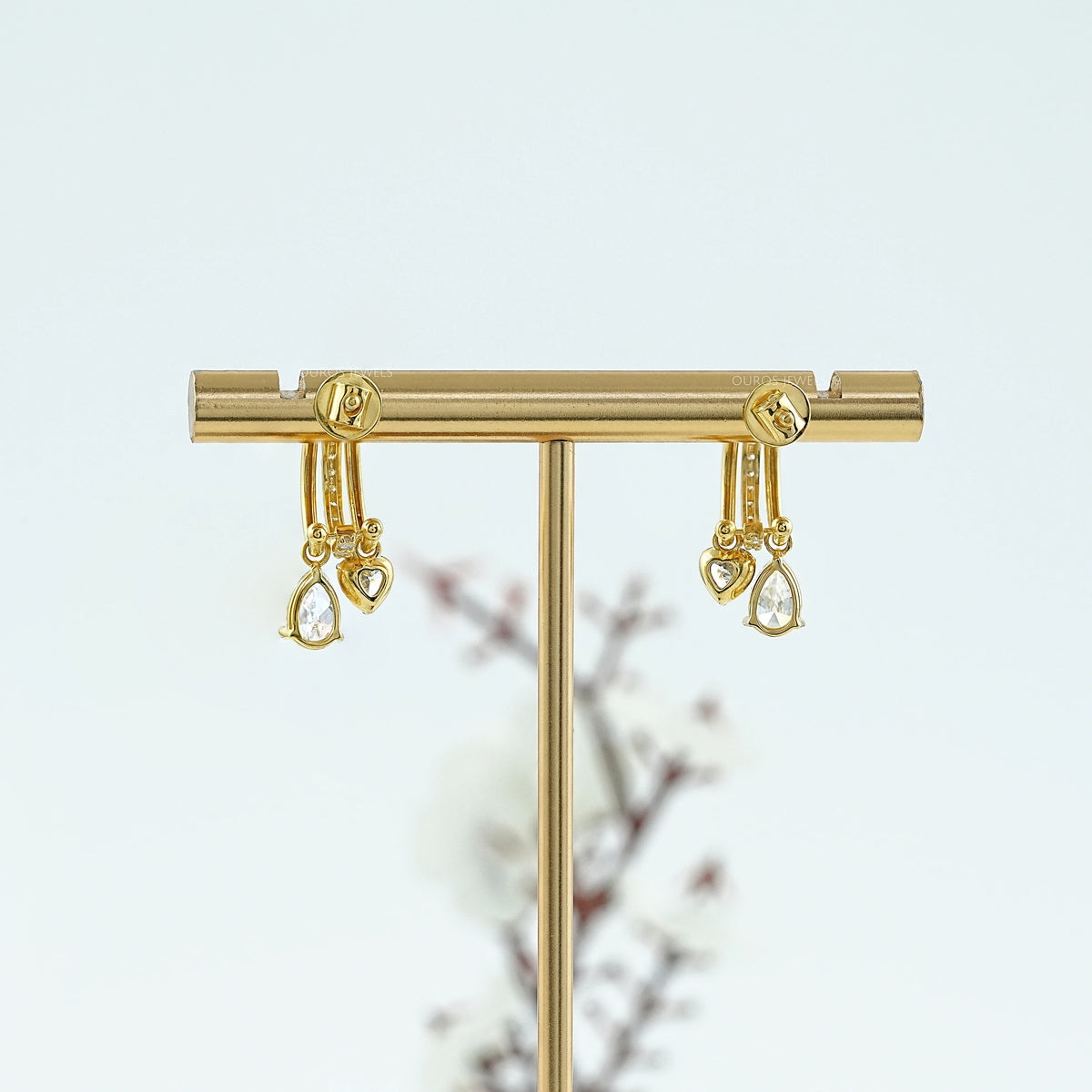 Multi Shape Diamond Tripset C Hoop Earrings