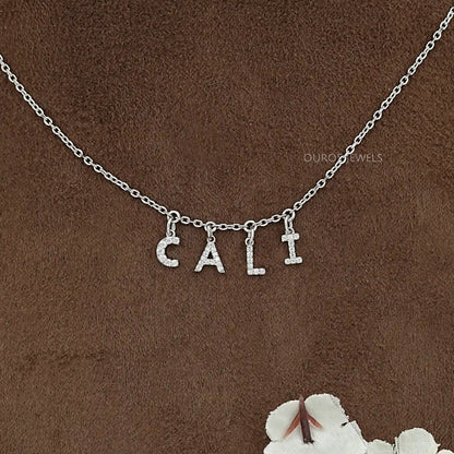 CALI Letter Round Diamond Customize Pendant