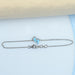 Enamel Blue Baby Foot Print Round Diamond Anklet