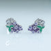Purple Gemstone And Enamel Grape Earrings For Kids