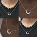 [Collage of Round Diamond Crescent Moon Pendant]-[Ouros Jewels]