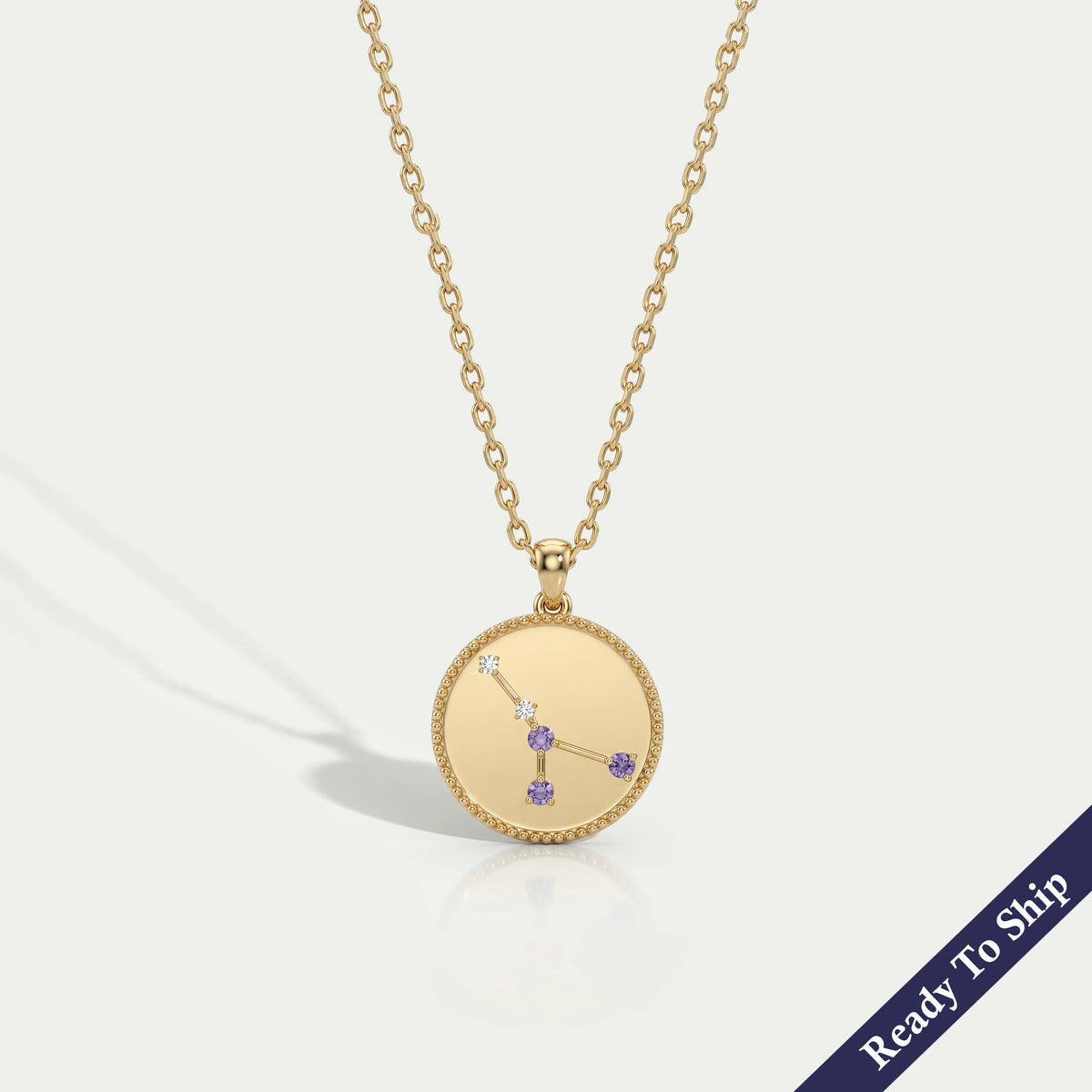 Cancer Zodiac Alexandrite Gemstone Pendant Necklaces