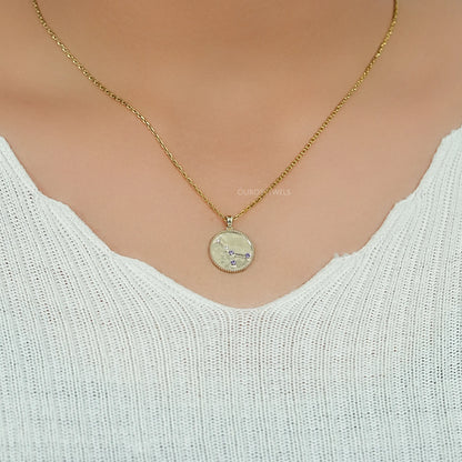 Cancer Zodiac Alexandrite Gemstone Pendant Necklaces